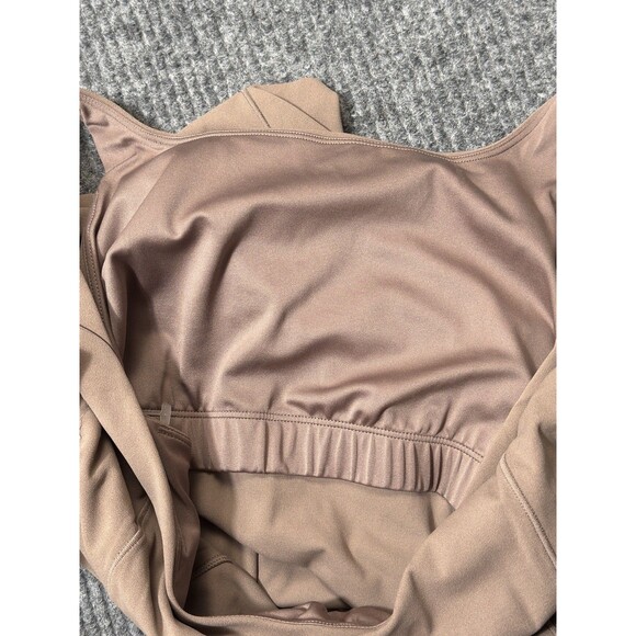 Nike Zenvy Dri-FIT Womens Size Medium Short Bodysuit InfinaSoft Brown Taupe NEW - Picture 7 of 9